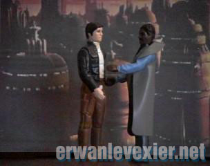 Lando accueille Han Solo sur Bespin